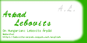 arpad lebovits business card