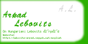 arpad lebovits business card